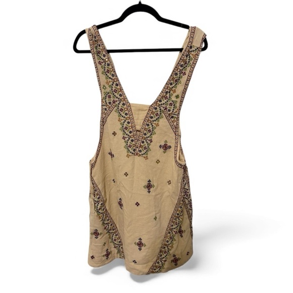 Free People Dresses & Skirts - Free People Embellished Tan Sleeveless Dress